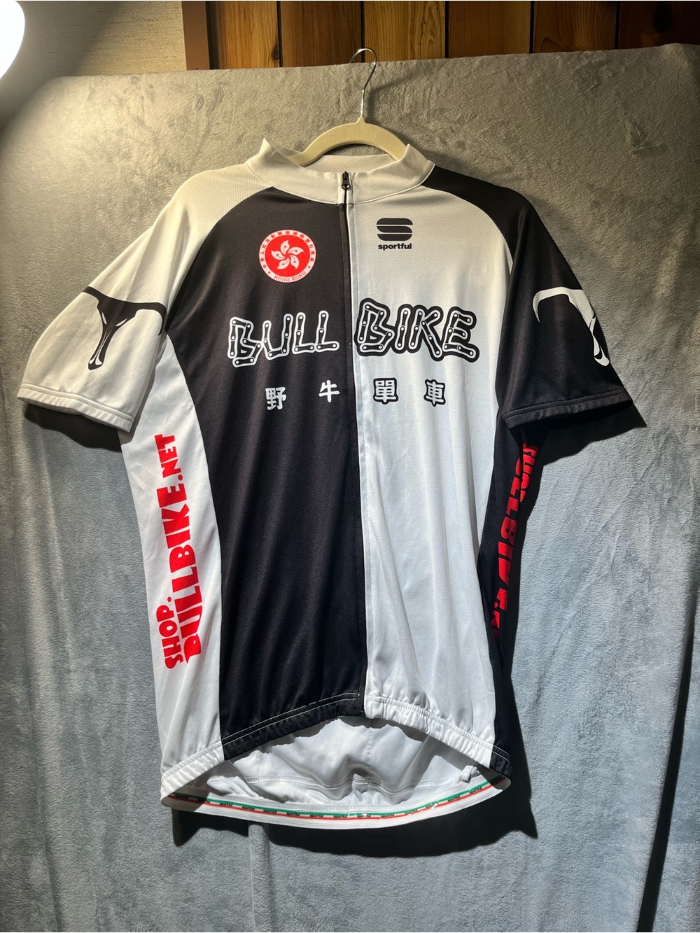 Men’s Sportsful BULL BIKE Black & White Cycling Jersey Sz XXL Road Race Athlete